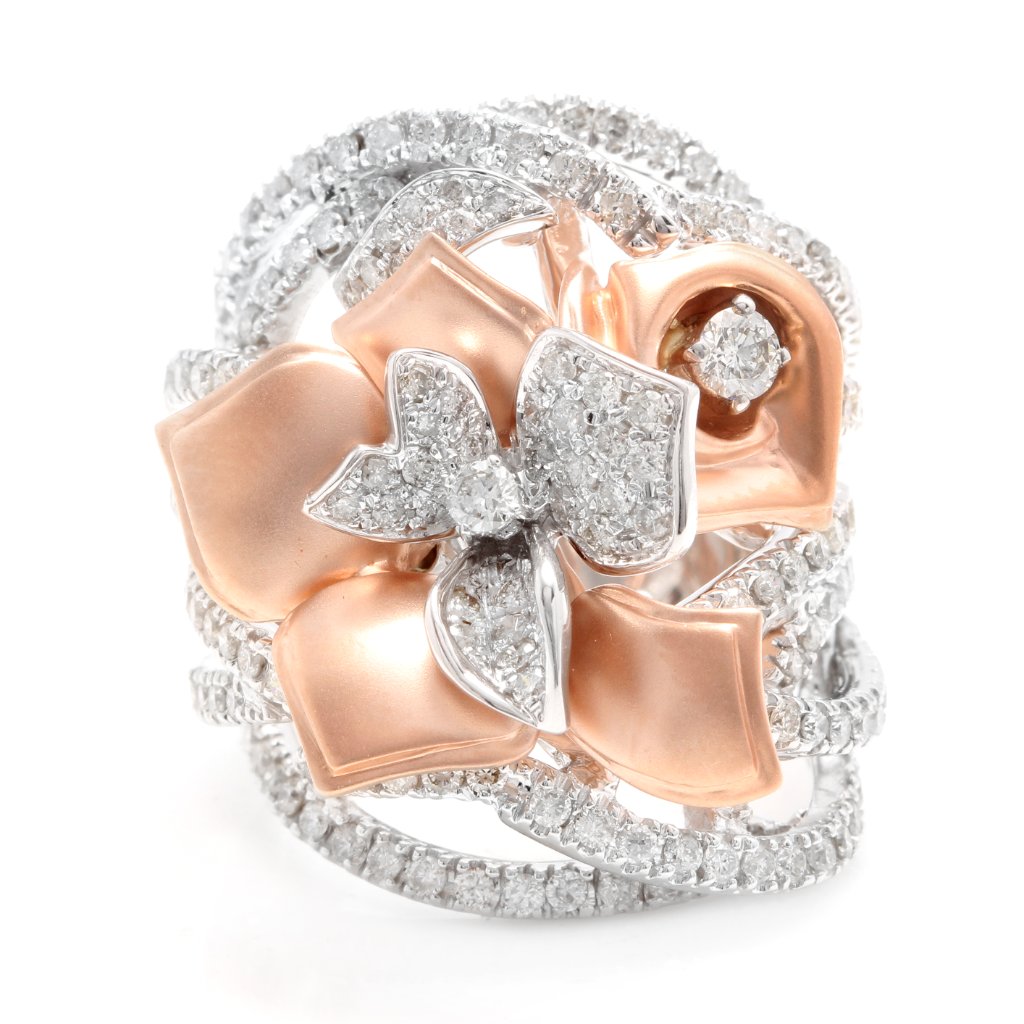 250ct Natural Diamond 14k Solid TwoTone Ring
